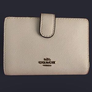 Coach Cream Pebbled Leather Wallet